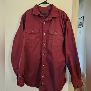 Lincoln Outfitters Maroon Foreman Fit Button Down Work Shirt